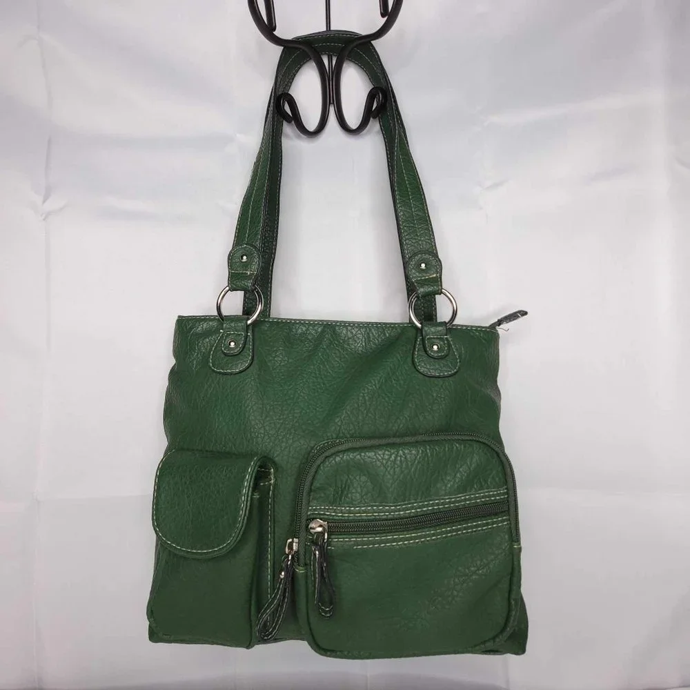 Rosetti Green Vintage Purse Double Strap Shoulder Bag